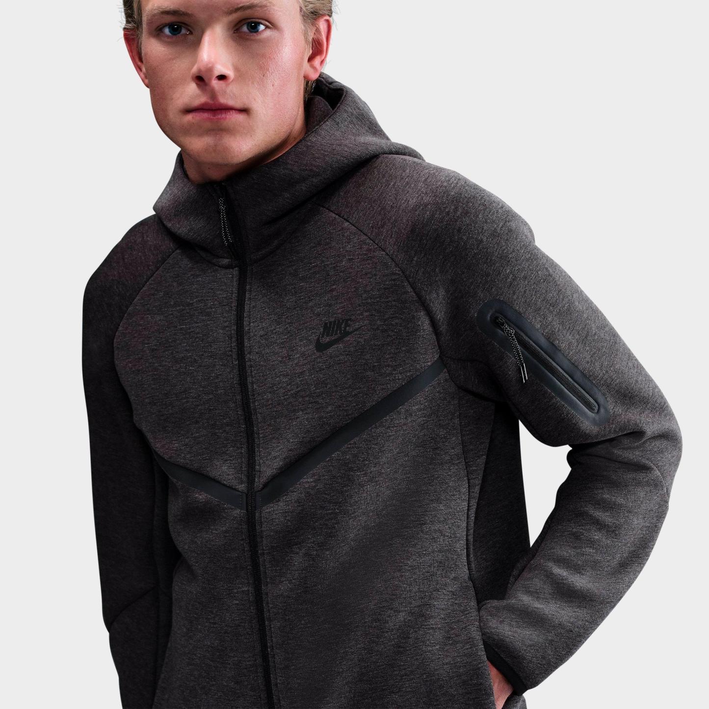 Men's Nithtke Tech Fleece Windrunner Full-Zip Hoodie - Part 2 - Black Heather/Black