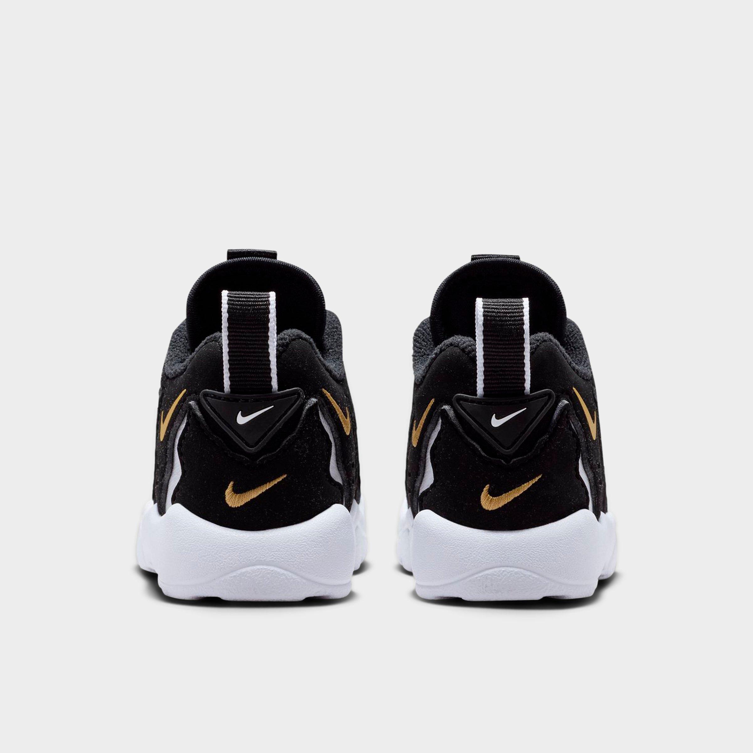 Kids' Toddler Nithtke Air DT Max ‘96 Low Casual Shoes - Black/Metallic Gold/White - Back view