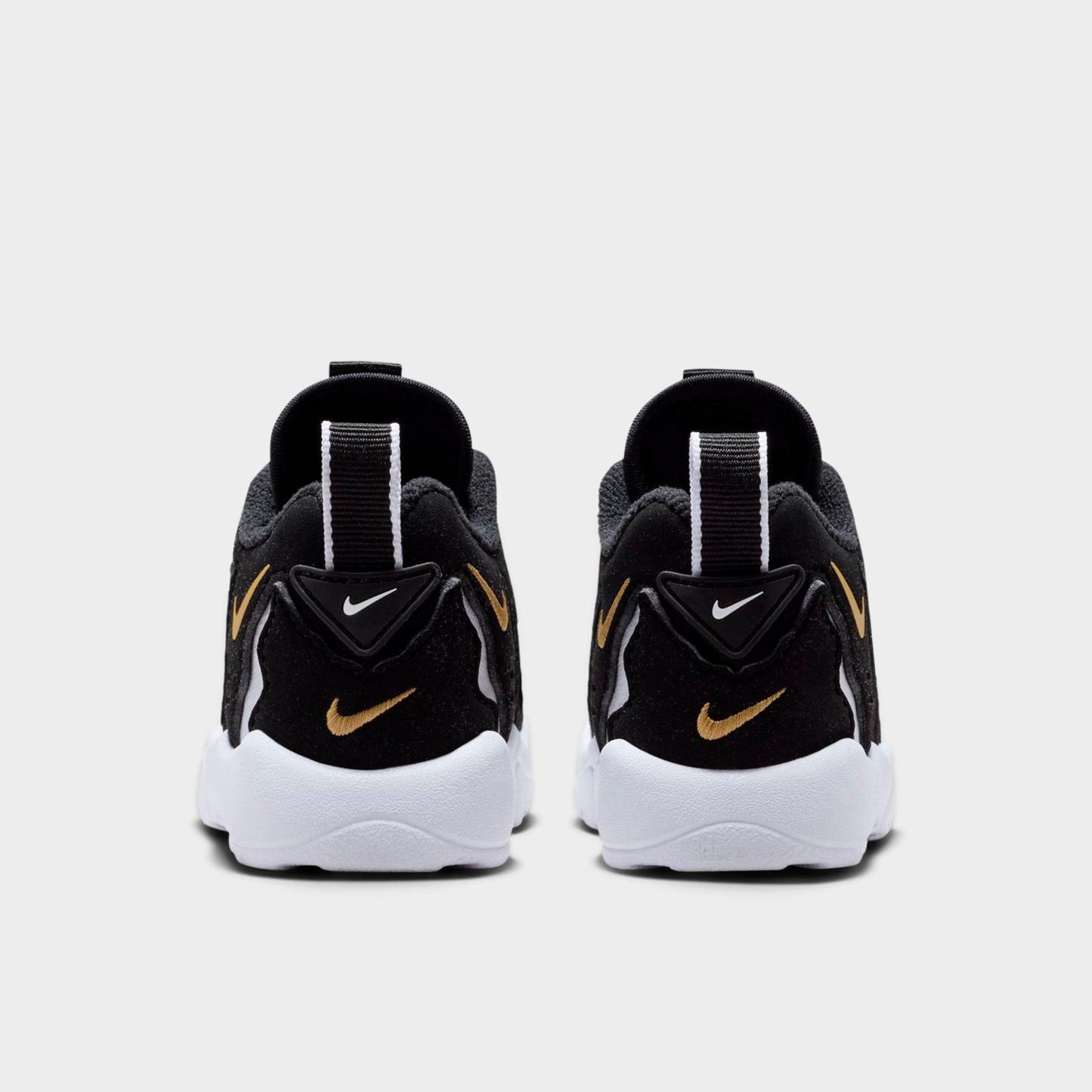 Kids' Toddler Nithtke Air DT Max ‘96 Low Casual Shoes - Black/Metallic Gold/White - Back view