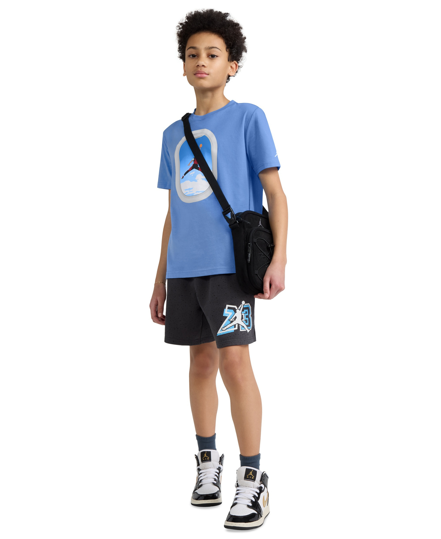 Jordan Boys' 8-20 Plane Window Short-Sleeve T-Shirt - University Blue