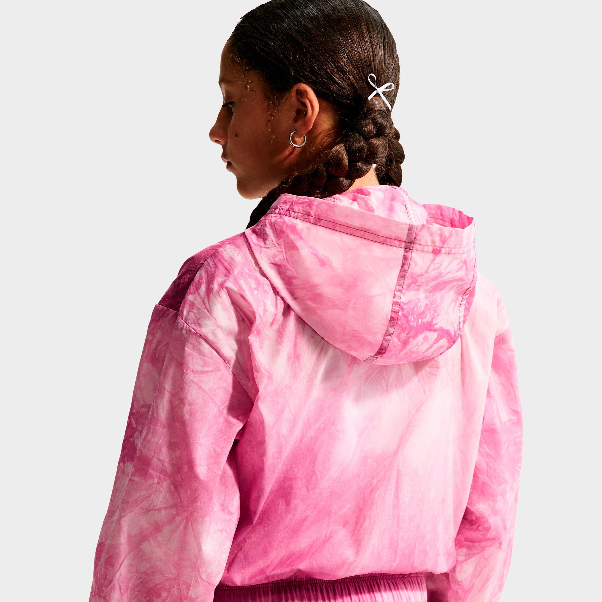 Girls' Big Kids' Nithtke Sportswear Club Woven Full-Zip Track Jacket - Sweet Beet/Soft Pearl