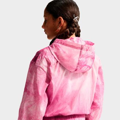 Girls' Big Kids' Nithtke Sportswear Club Woven Full-Zip Track Jacket - Sweet Beet/Soft Pearl