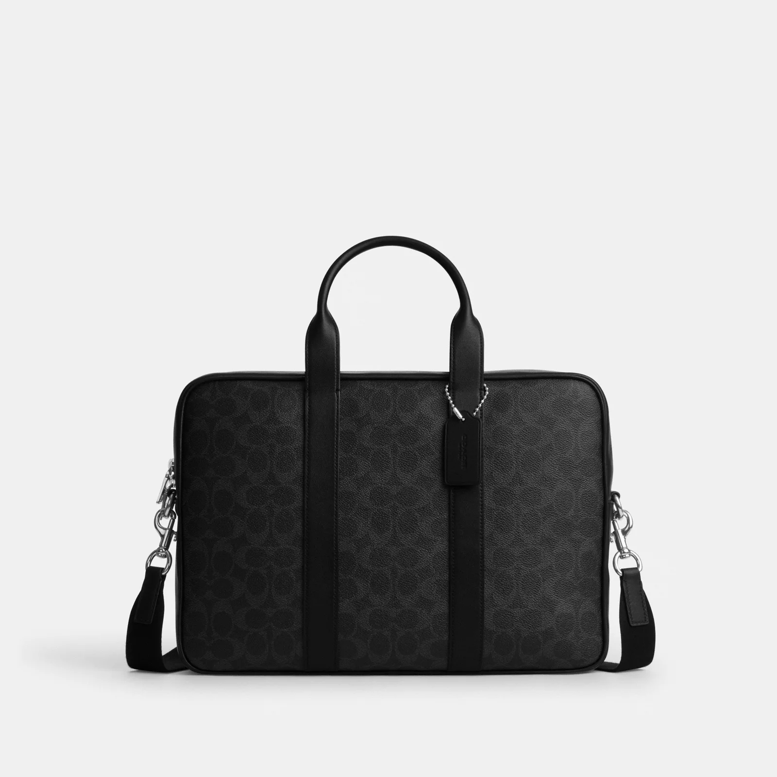 Austin Brief In Signature Canvas - Silver/Black Signature