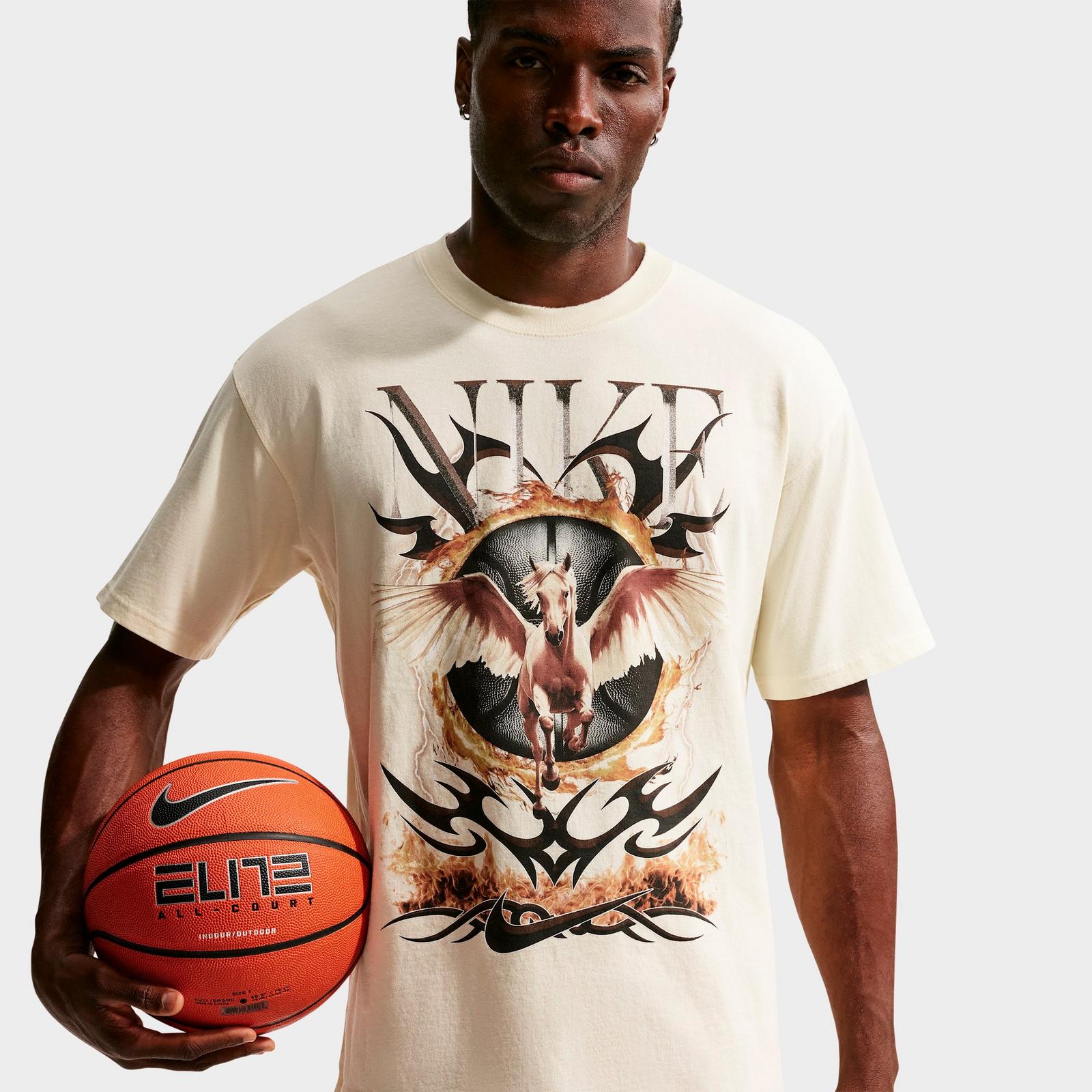 Men's Nike Wings Graphic Basketball T-Shirt - Coconut Milk