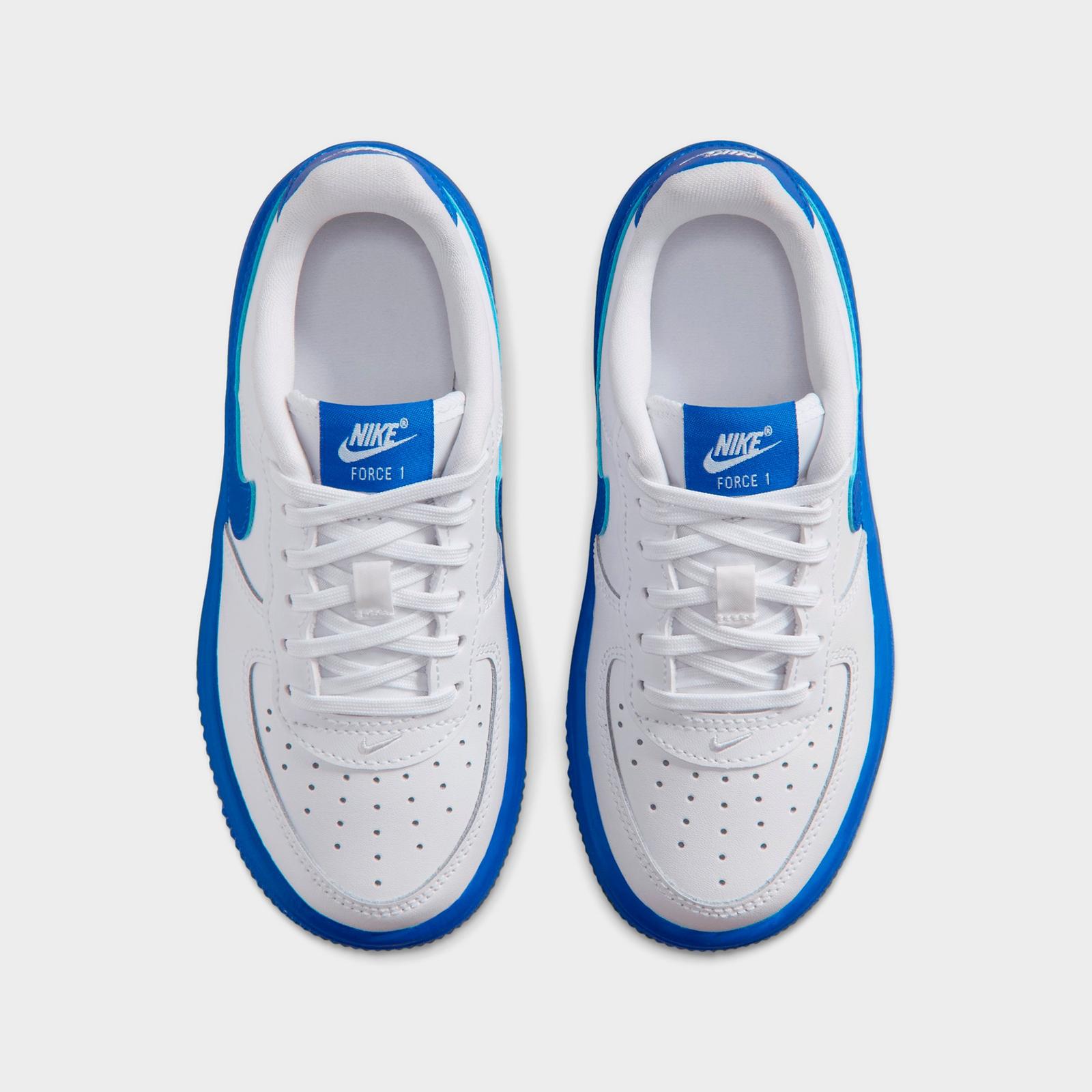 Little Kids' Nike Force 1 Casual Shoes - White/Game Royal