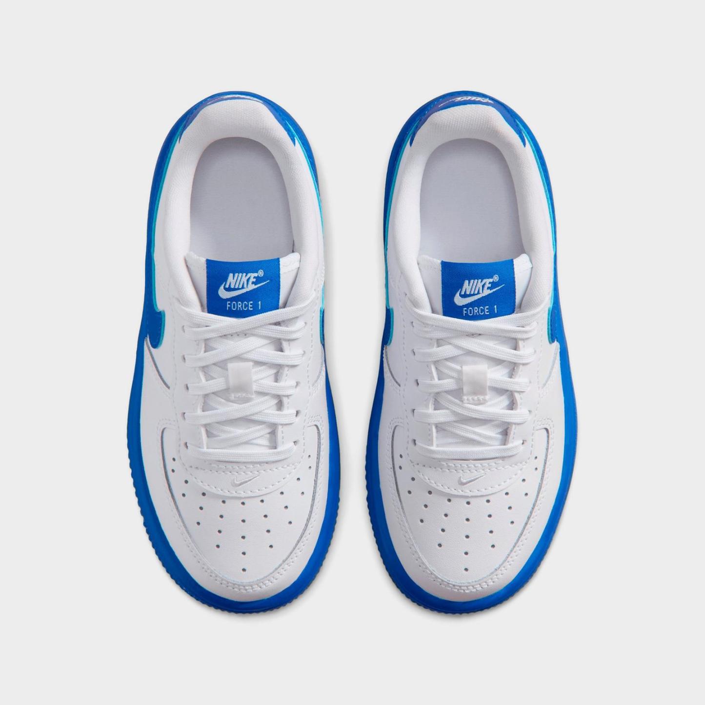 Little Kids' Nike Force 1 Casual Shoes - White/Game Royal