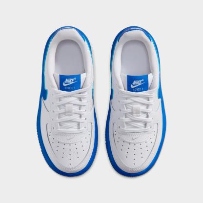 Little Kids' Nike Force 1 Casual Shoes - White/Game Royal