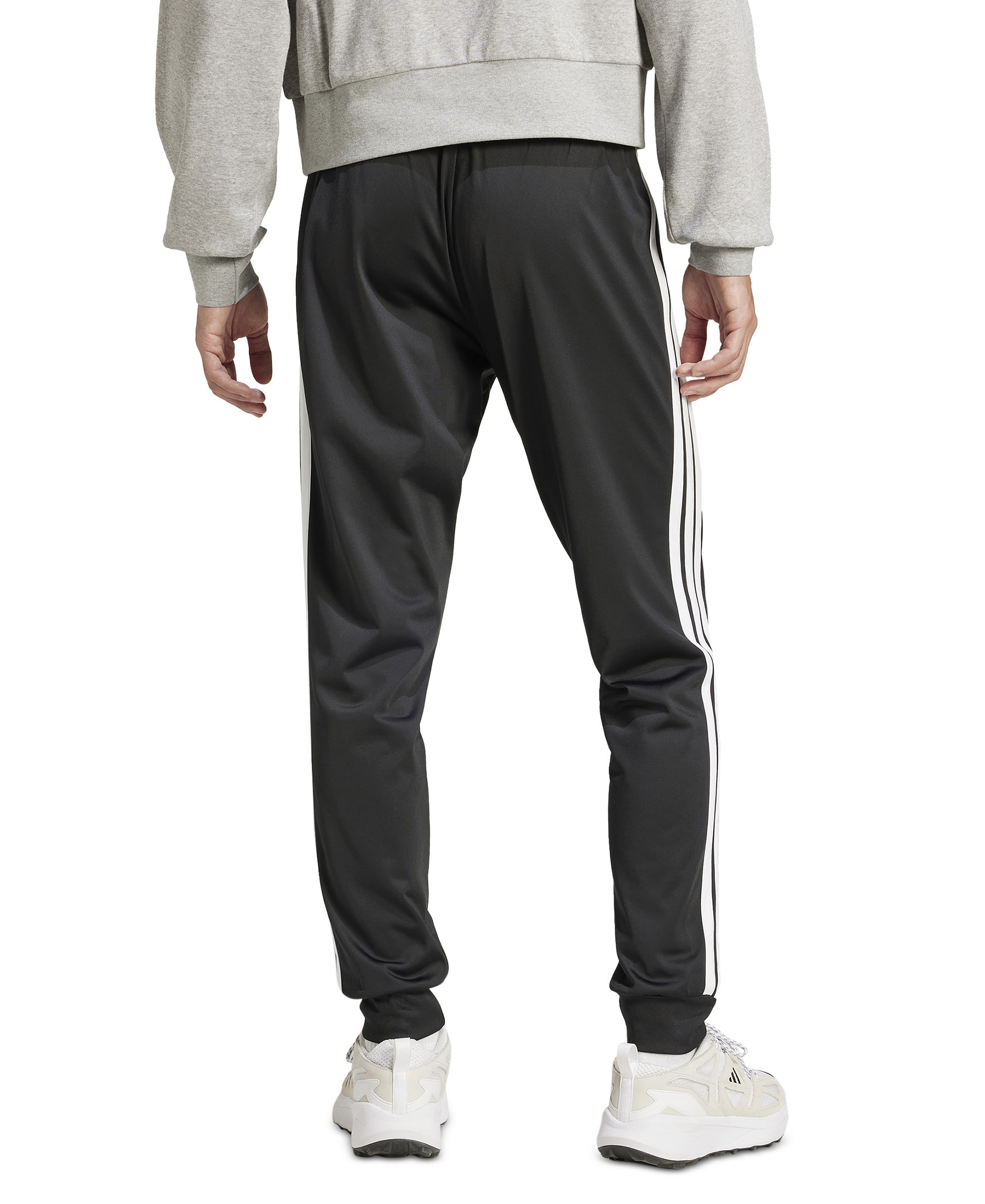 adidas Men's 3-Stripes Tricot Regular Tapered Track Pants - Black/whit