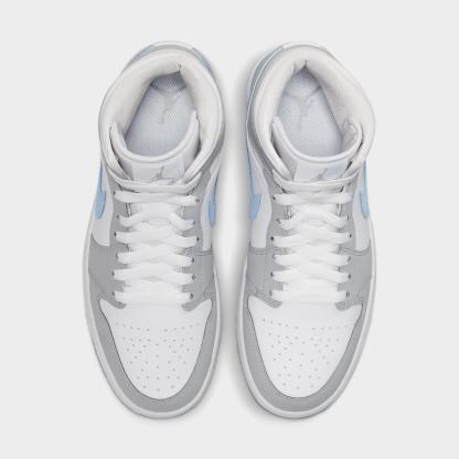 Women's Air Jordan Retro 1 Mid Casual Shoes - Psychic Blue/Sail/Coconut Milk/Neutral Grey - view 5