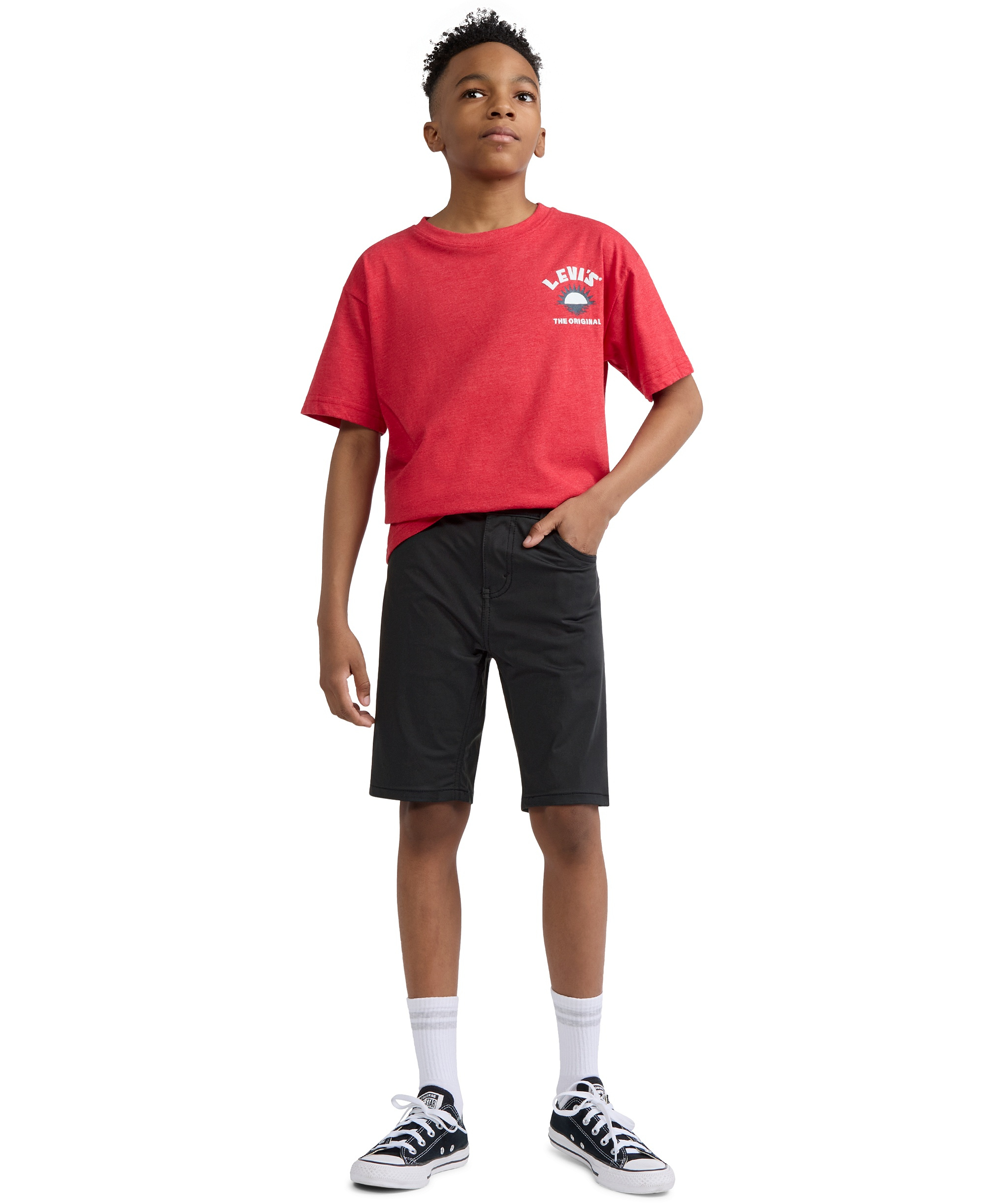 Levi's Boys' 8-20 Slim-Fit Performance Stretch Shorts - Jet Black
