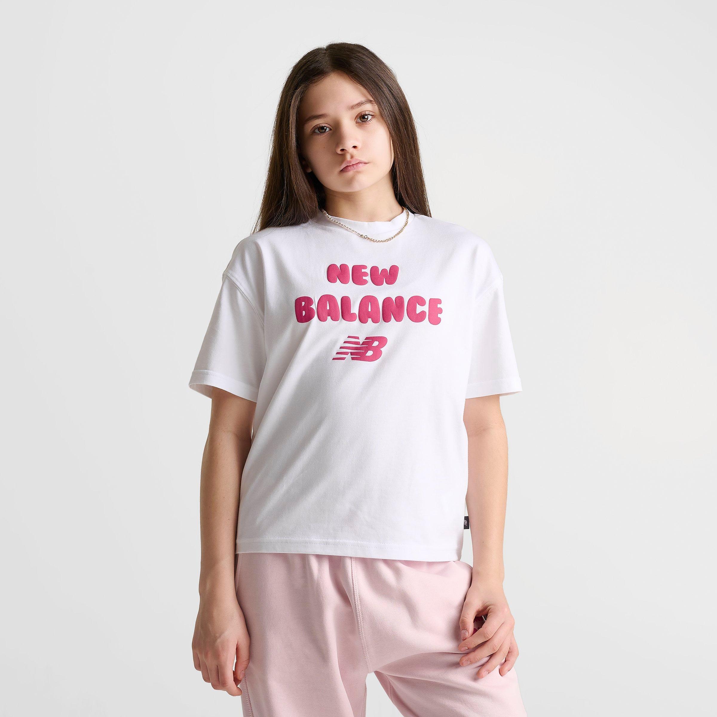 Girls' Big Kids' New Balance Heart Bubble T-Shirt - Bright White - view 3