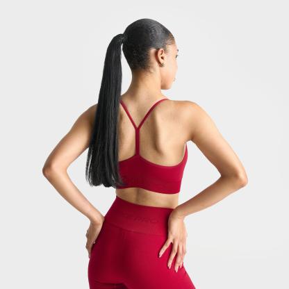 Women's Nithtke Pro Seamless Light-Support Padded Sports Bra - Tough Red