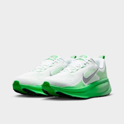 Women's Nithtke Vomero 18 Running Shoes - Part 1 - White/Illusion Green/Court Green/Metallic Silver - Both shoes facing left