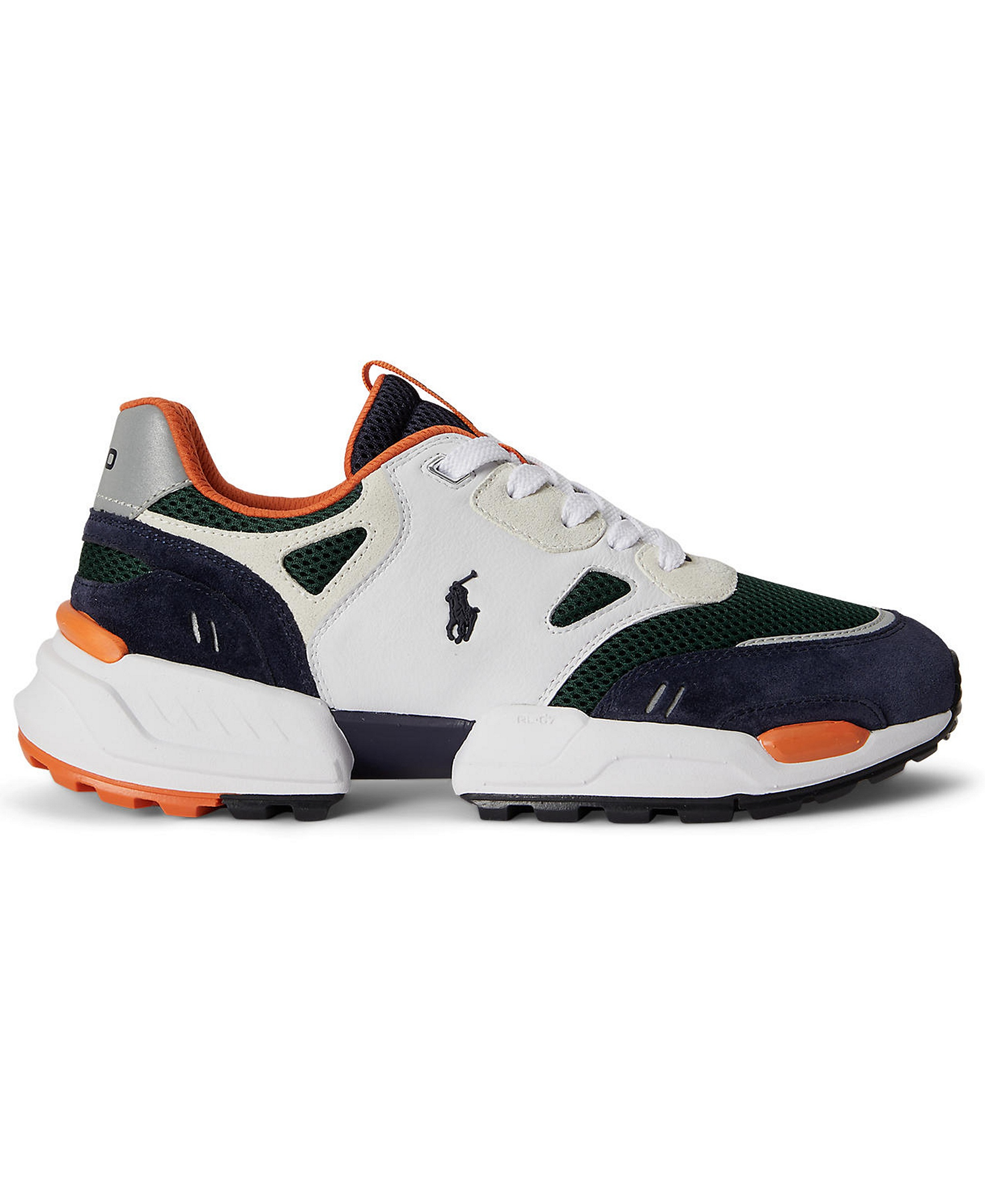 Polo Ralph Lauren Men's Eldridge Low Top Lace-Up Sneakers - White/navy/forest/orange