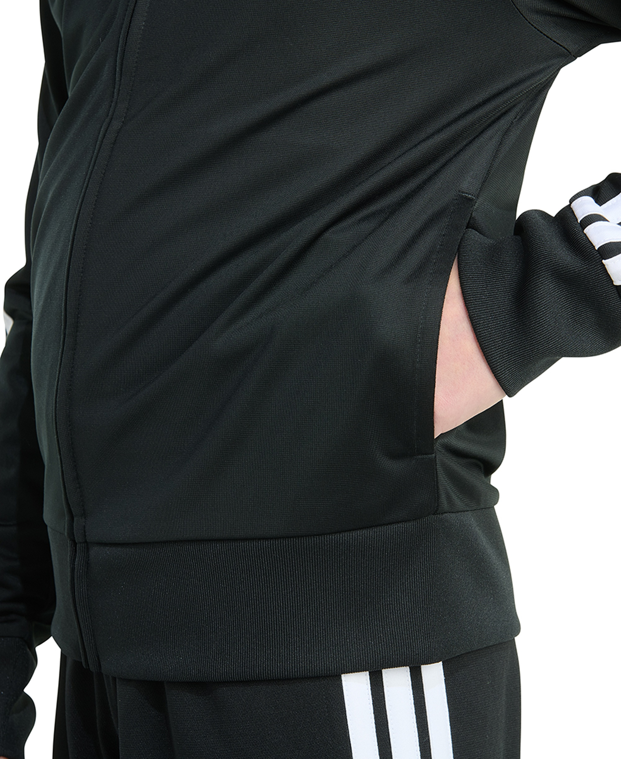 adidas Big Boys Long-Sleeve Full-Zip Essential Tricot Jacket - Black