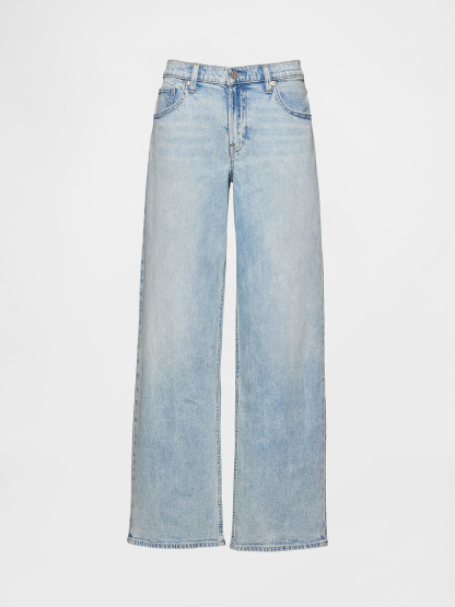 Low Rise Drawcord '90s Loose Jeans - Light blue indigo