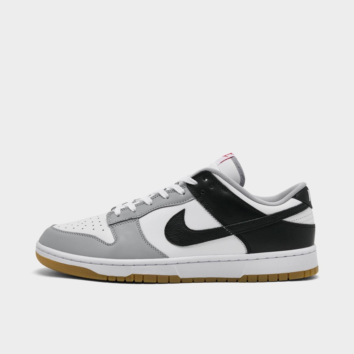 Men's Nithtke Dunk Low Retro Casual Shoes - Part 1 - Wolf Grey/Black/White - Left shoe facing left. Outside of the shoe.