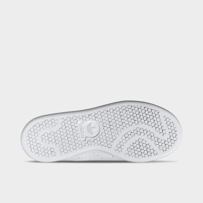 Big Kids' adidas Originals Stan Smith Casual Shoes - White/White/Green - Bottom view