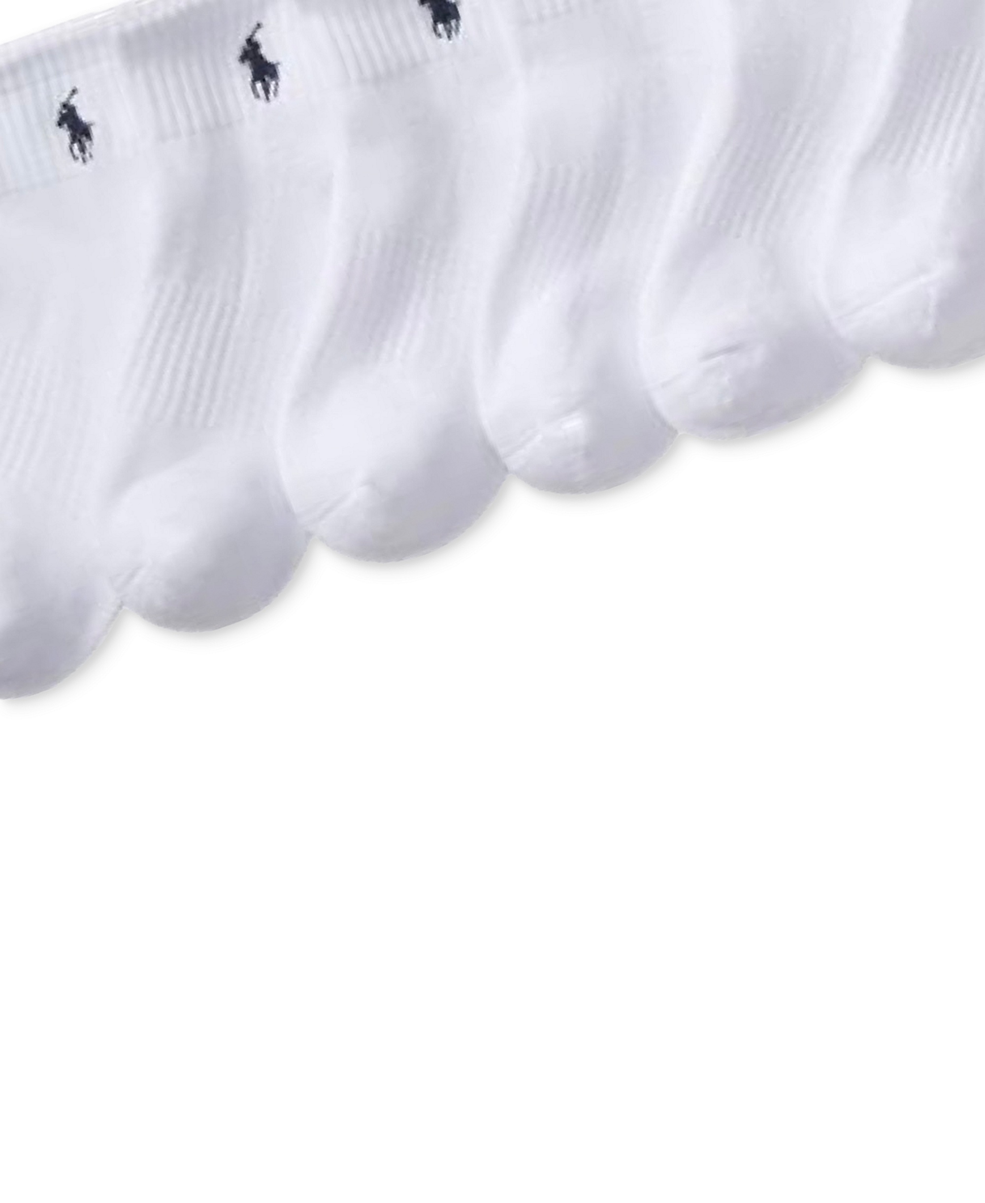 Polo Ralph Lauren Little & Big Boys Solid Quarter Crew Socks, 6-Pack - White
