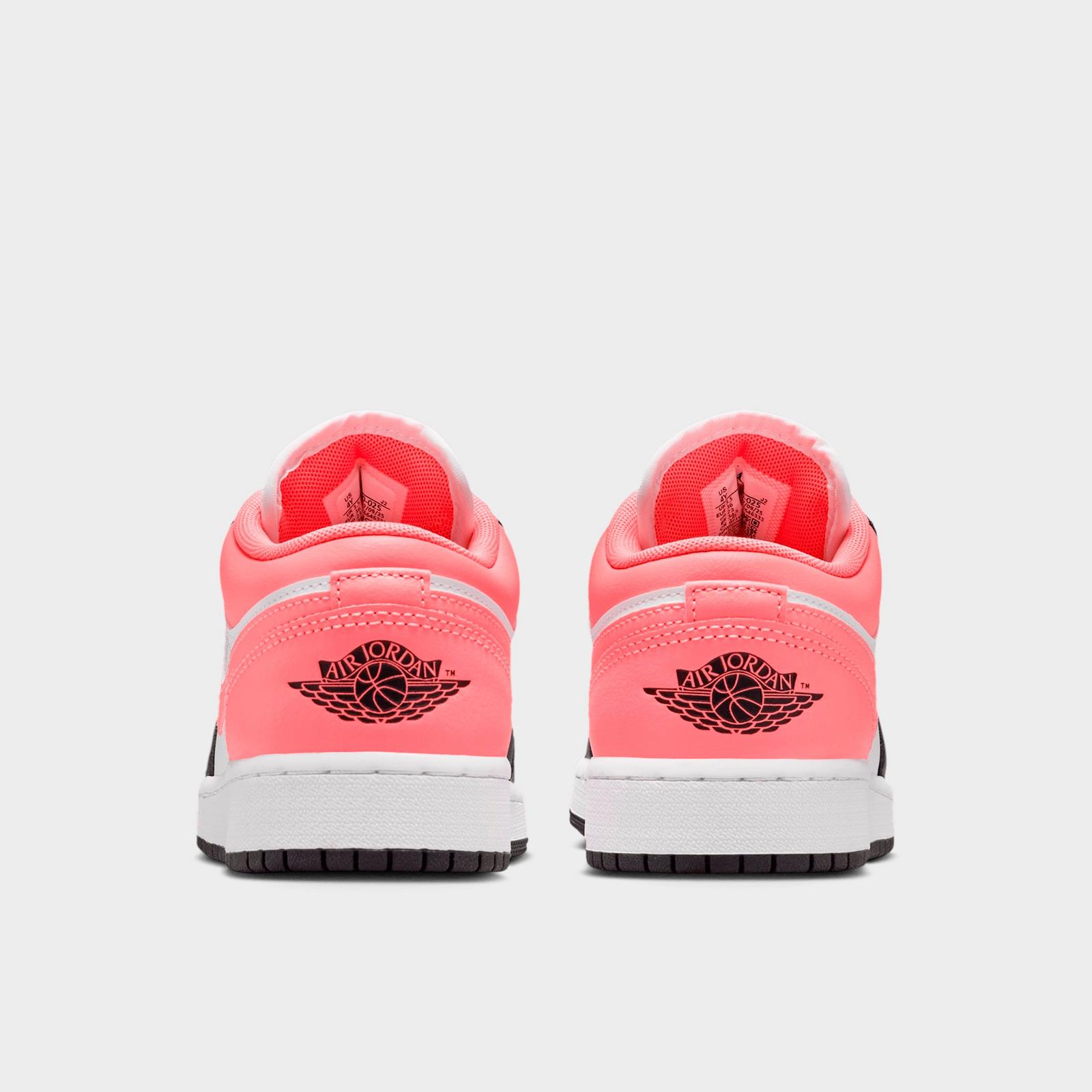 Big Kids' Air Jordan Retro 1 Low Casual Shoes - Black/White/Pink Gaze - view 4
