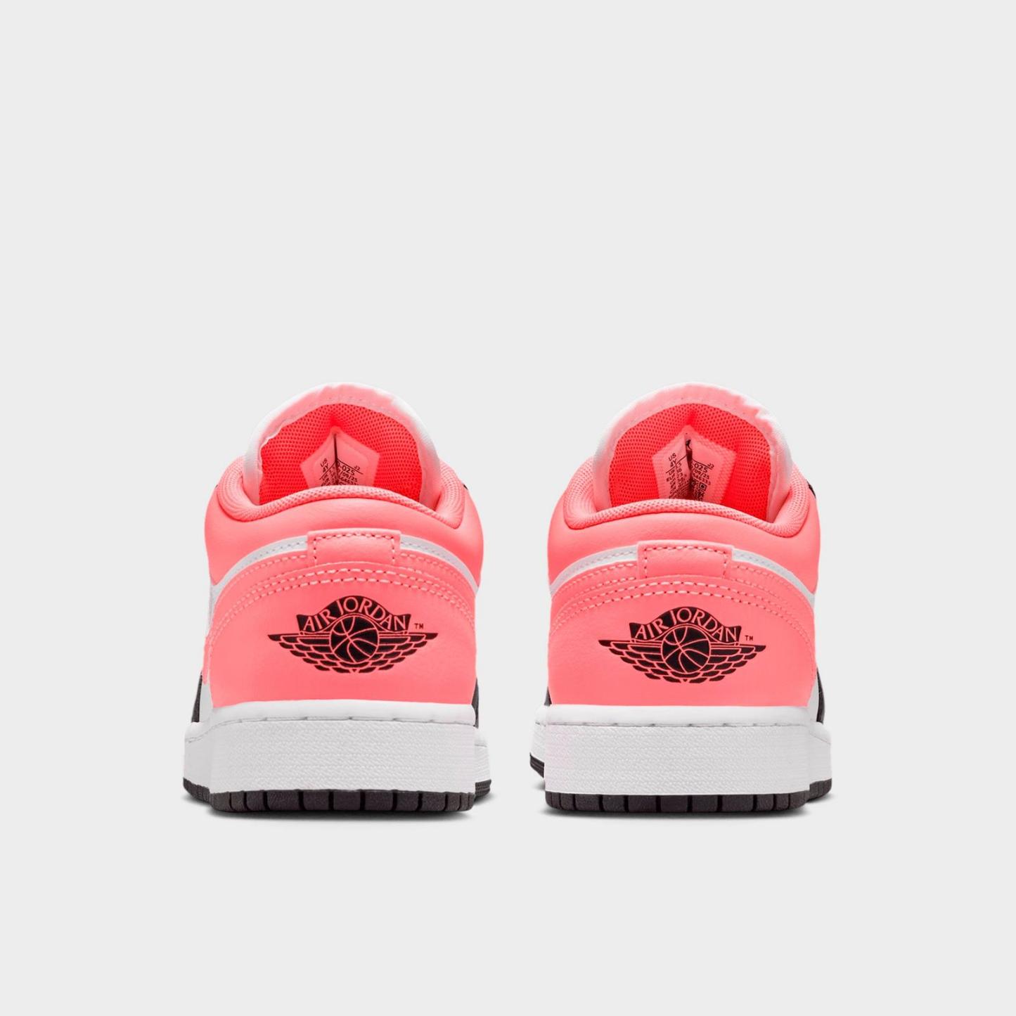 Big Kids' Air Jordan Retro 1 Low Casual Shoes - Black/White/Pink Gaze - view 4