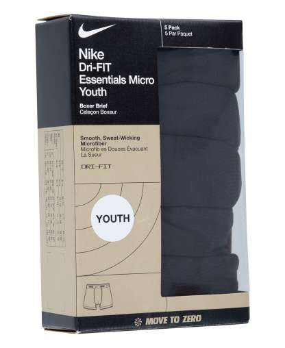Nike Big Boys Dri-FIT Polyester Color Pop Boxer Briefs Underwear, 5-Pack - Black