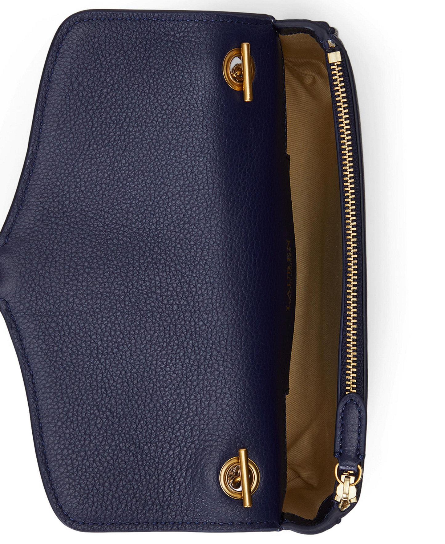 Lauren Ralph Lauren Bradley Small Pebbled Leather Crossbody Wallet - Refined Navy