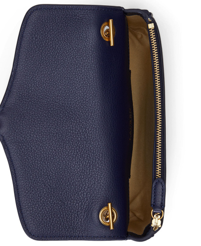Lauren Ralph Lauren Bradley Small Pebbled Leather Crossbody Wallet - Refined Navy