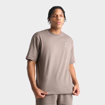 Men's Jordan Brooklyn Swoosh Logo T-Shirt - Olive Grey/Sail - view 1