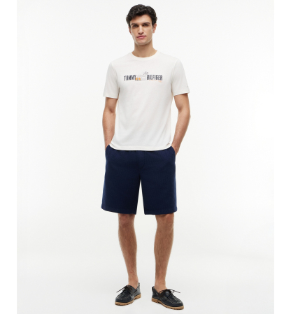 Tommy Hilfiger Men's Summer Chest Graphic Regular-Fit T-Shirt - Ivory Petal