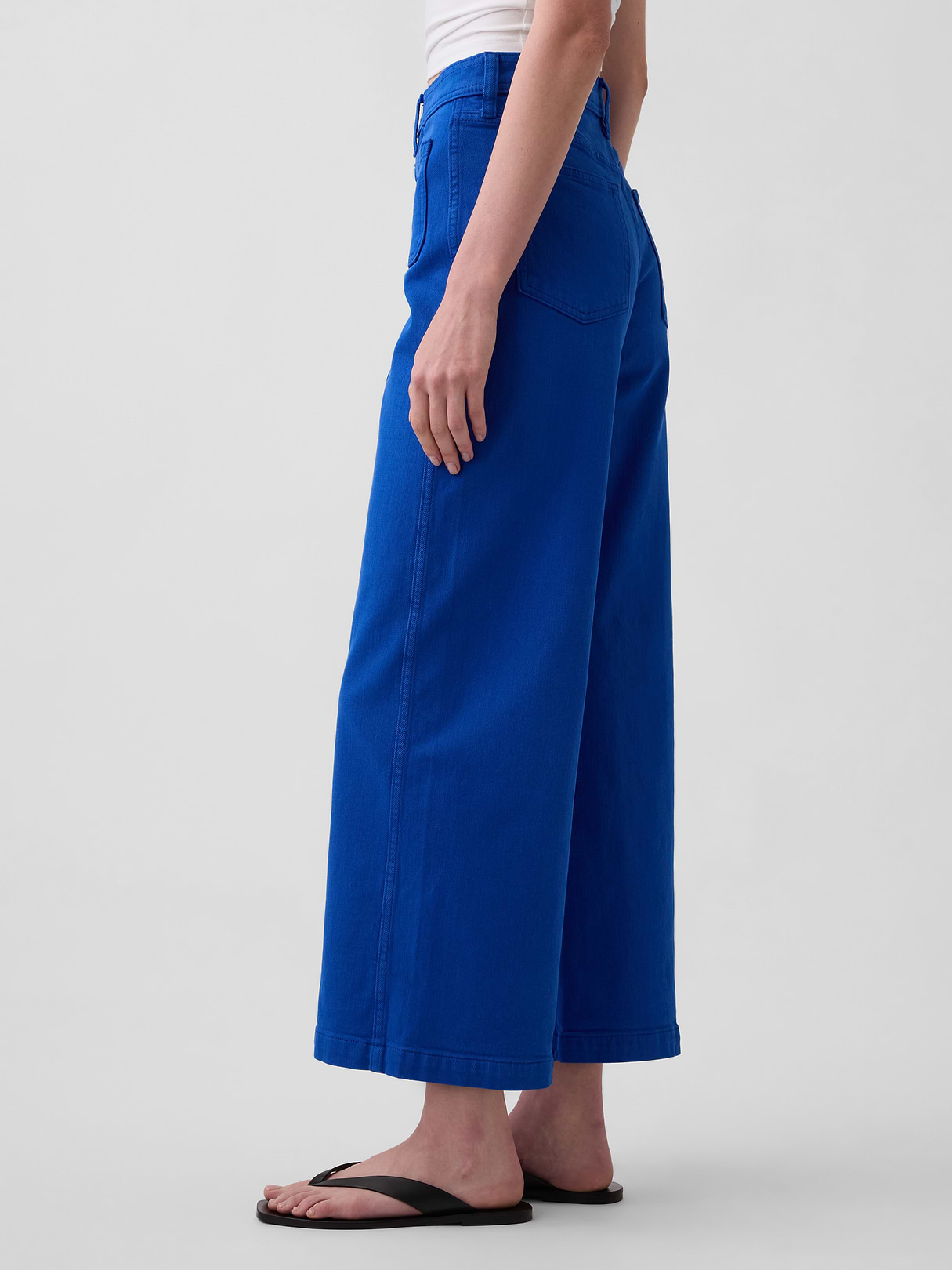 High Rise Stride Wide-Leg Ankle Jeans - Admiral blue