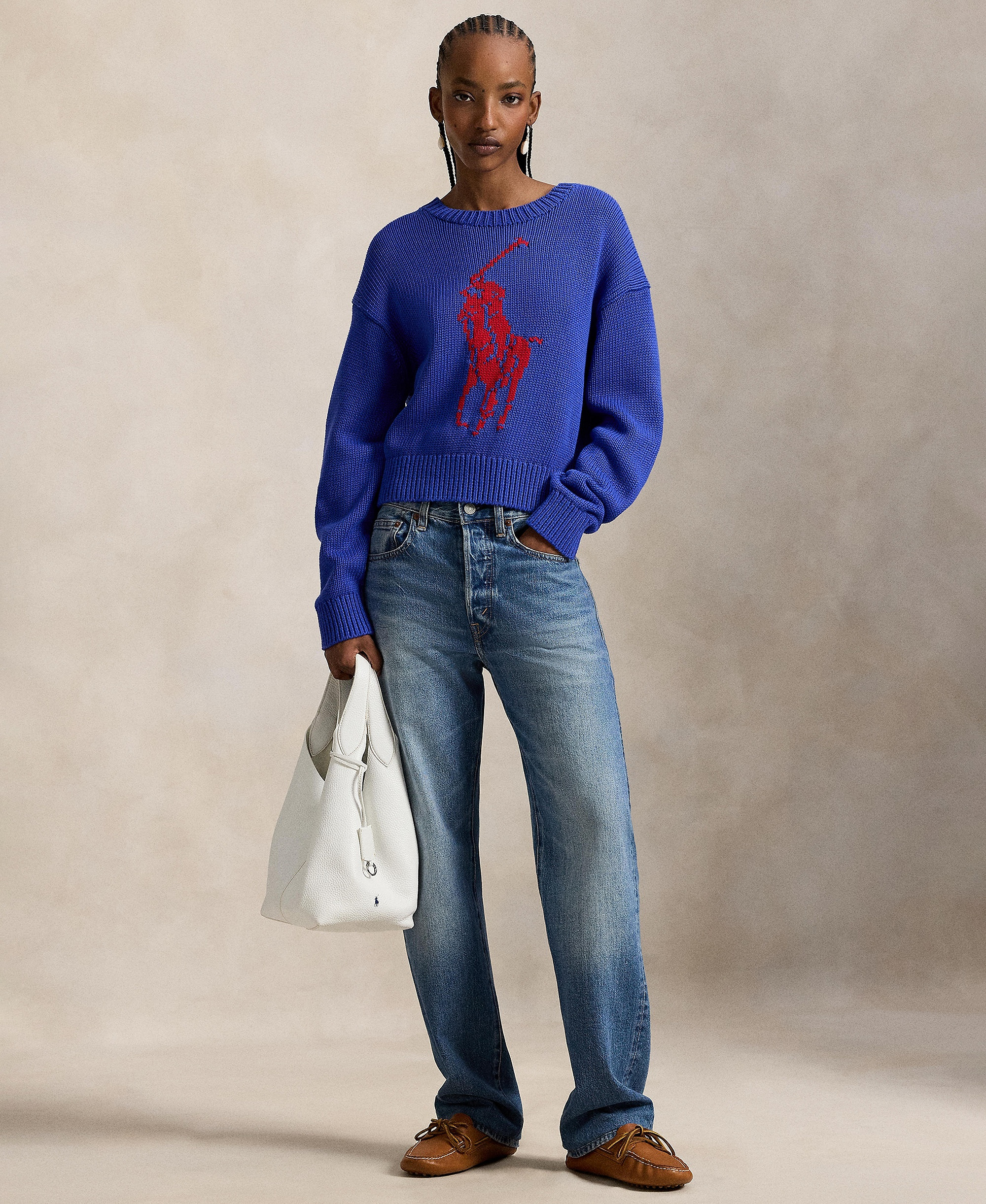 Polo Ralph Lauren Women's Big Pony Crewneck Sweater - Bright royal
