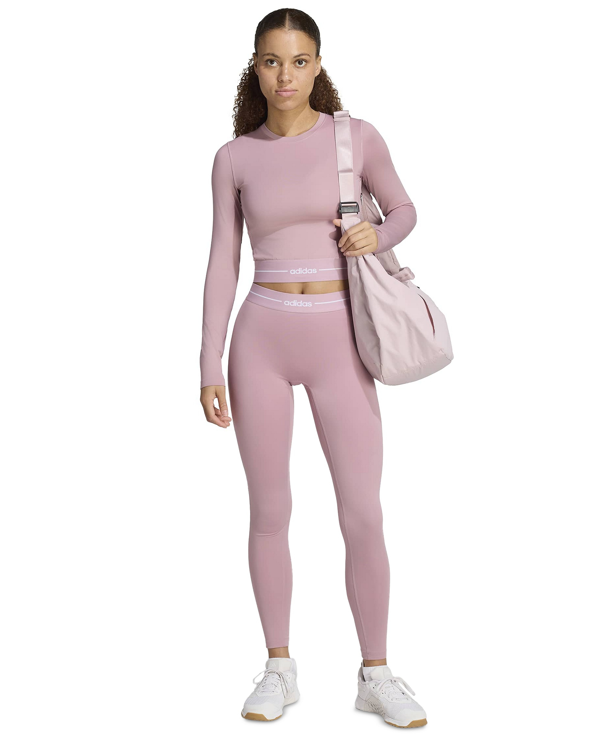 adidas Women's Hyperglam Cropped Training T-Shirt - Magic Mauve