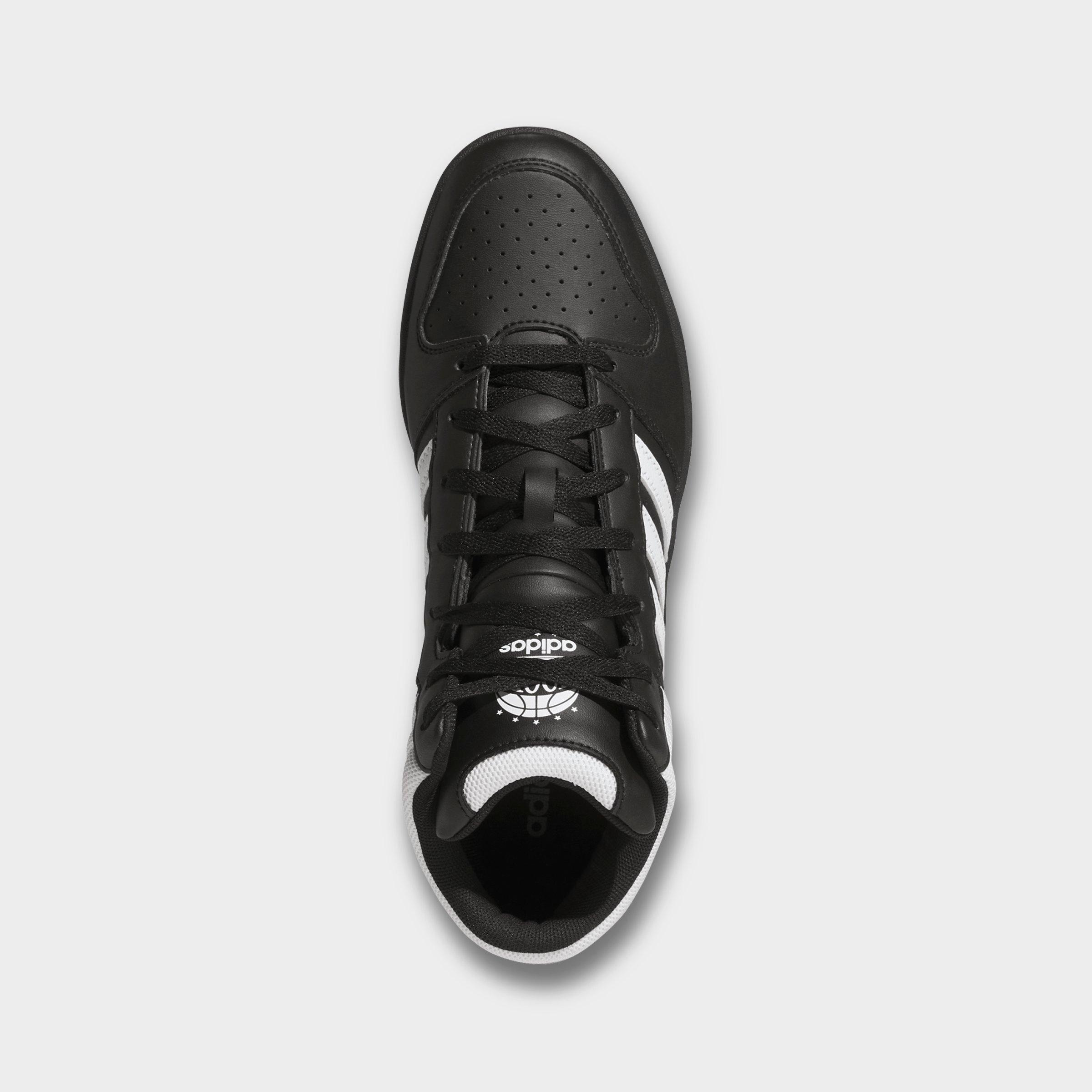 Men's adidas Hoops Classic Mid Casual Shoes - Core Black/Cloud White/Orbit Grey - Top view