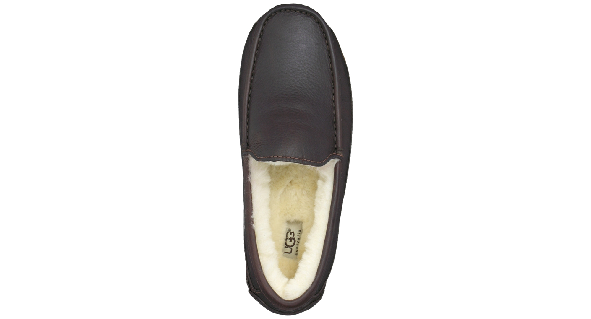 UGG® Men's Ascot Leather Moccasin Slippers - Dark Spice