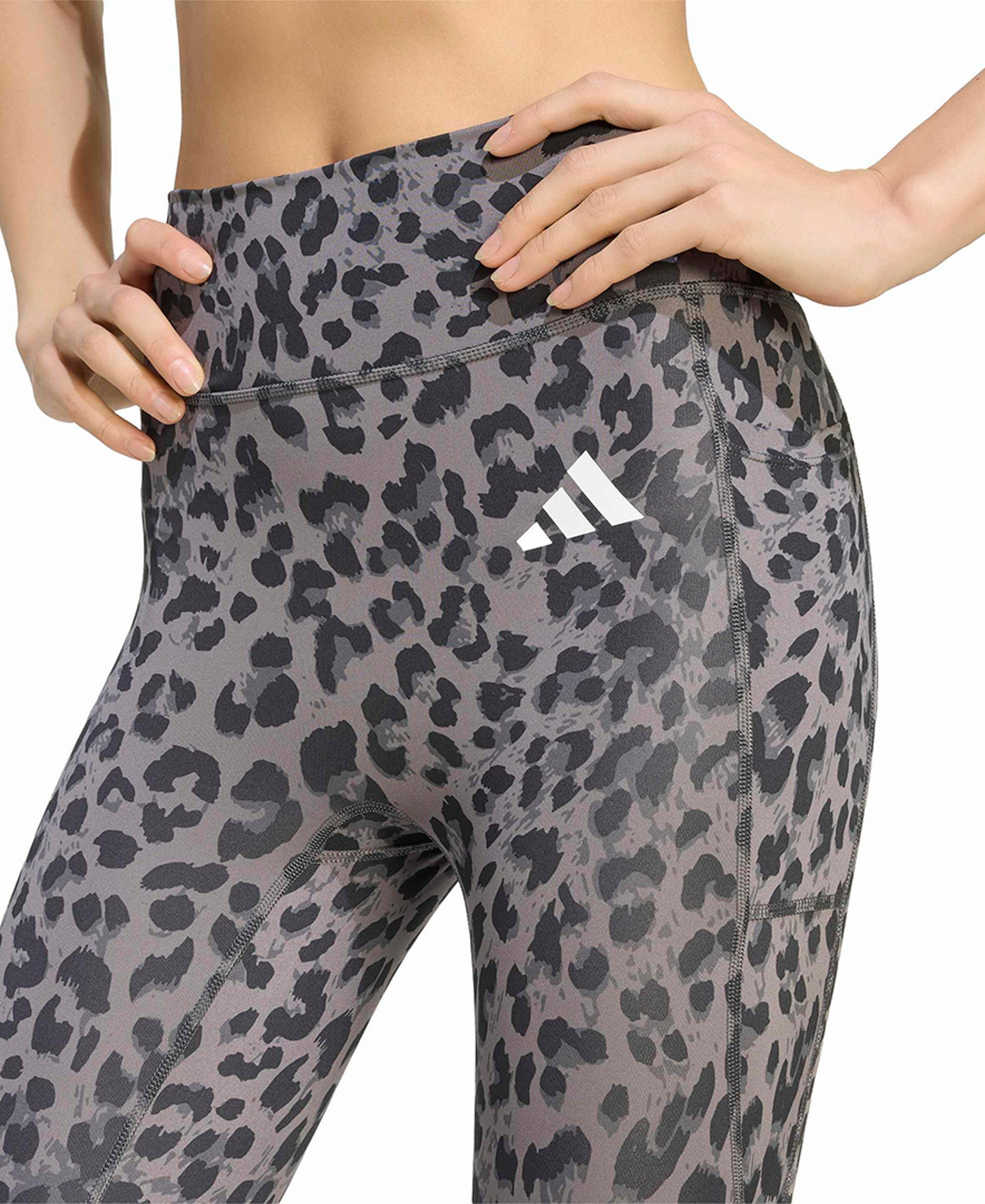 adidas Women's Optime Essential Workout 7/8 Leggings - Grey Four/grey Six/black