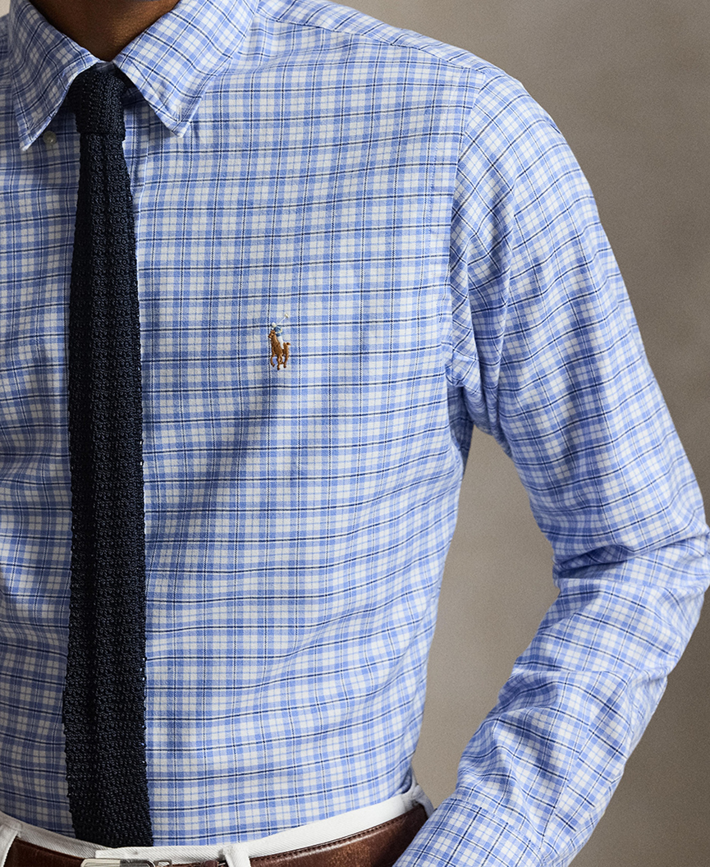 Polo Ralph Lauren Men's Classic-Fit Performance Oxford Shirt - Island Blue White Multi