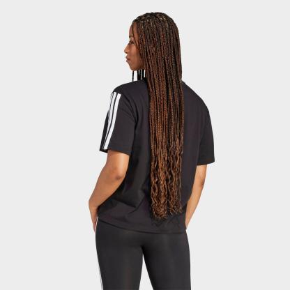 Women's adidas Essential 3-Stripes Boyfriend T-Shirt - Black/White