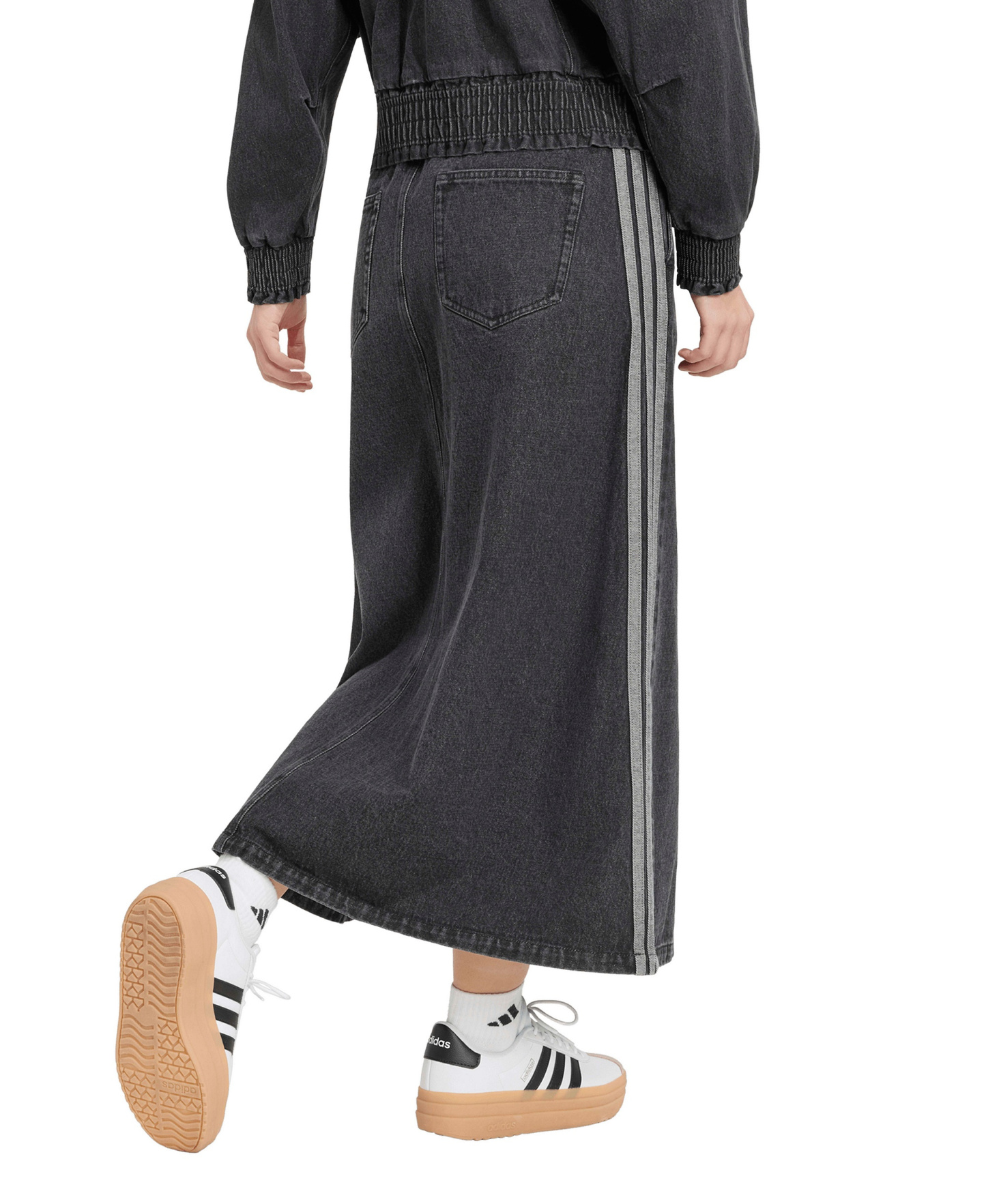 adidas Women's Stadium Washed Denim Loose-Fit Skirt - Black