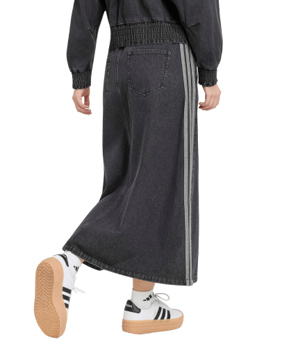 adidas Women's Stadium Washed Denim Loose-Fit Skirt - Black