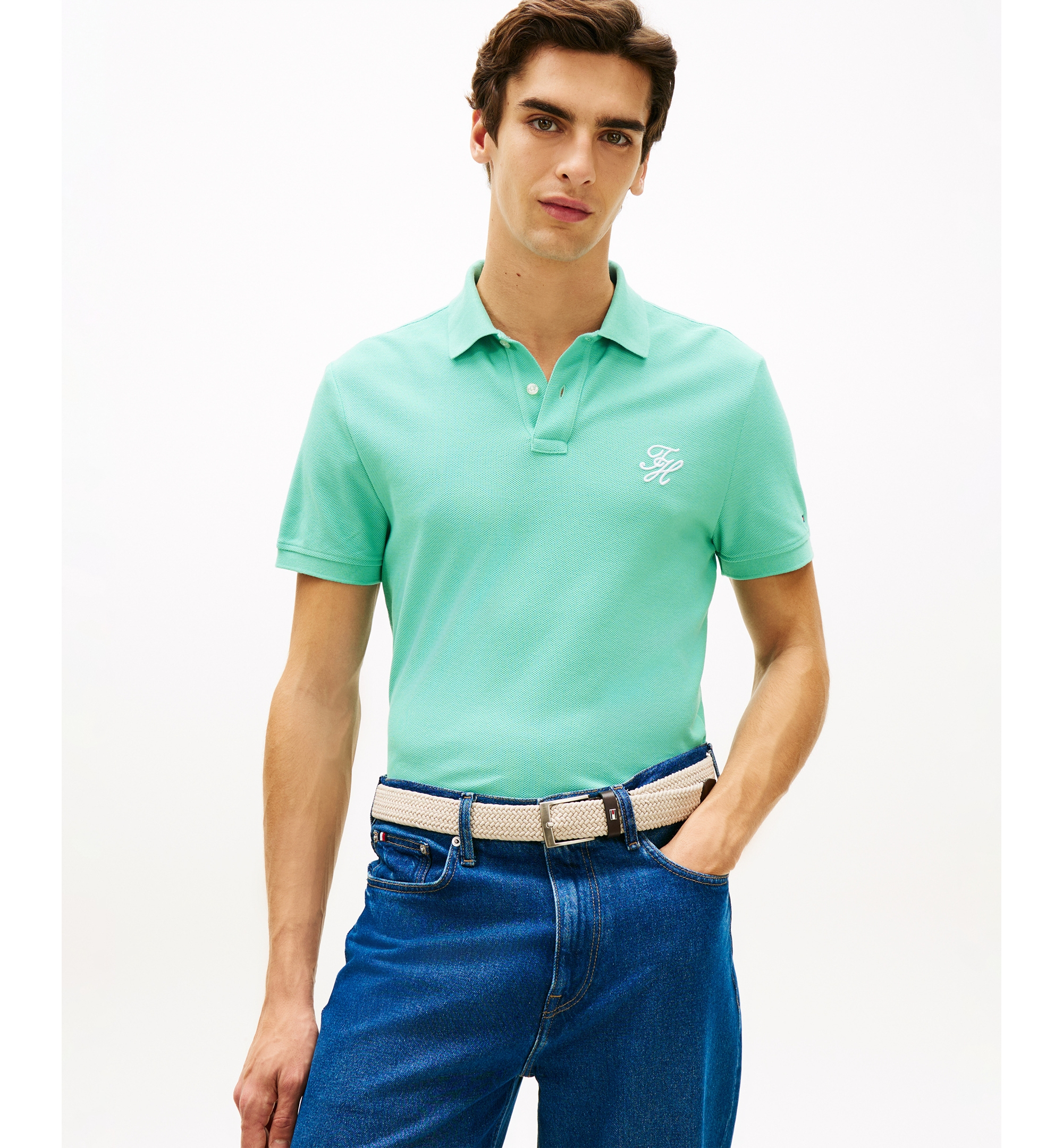 Tommy Hilfiger Men's Classic-Fit Embroidered Script Logo Polo Shirt - Arctic Aqua