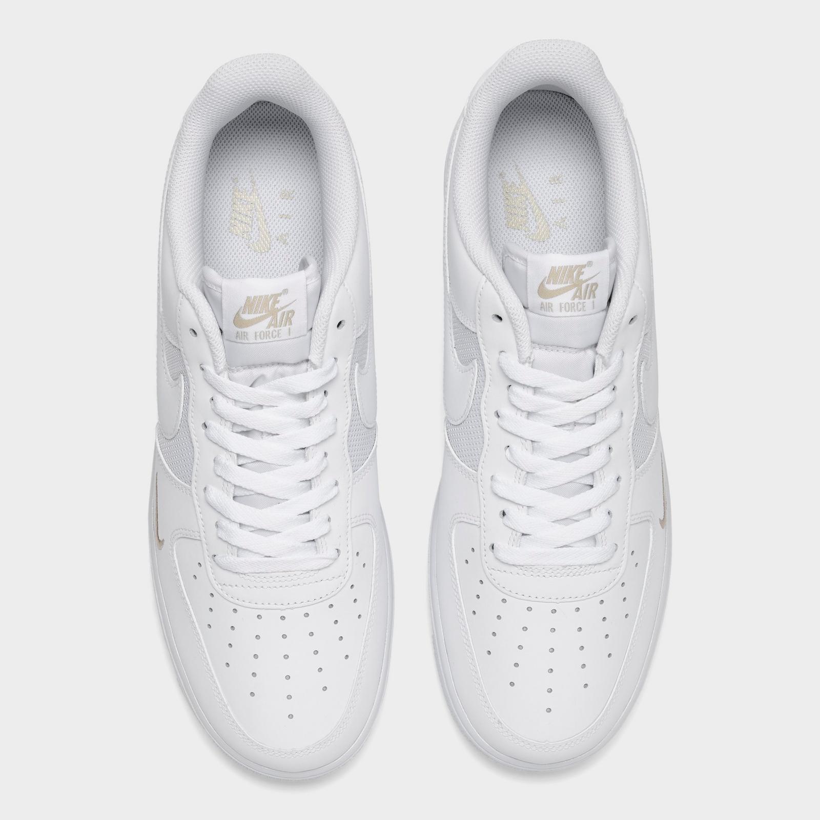 Men's Nike Air Force 1 '07 LV8 Casual Shoes - White/Metallic Silver/Desert Khaki