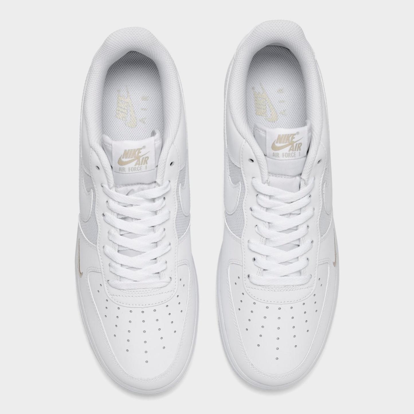 Men's Nike Air Force 1 '07 LV8 Casual Shoes - White/Metallic Silver/Desert Khaki