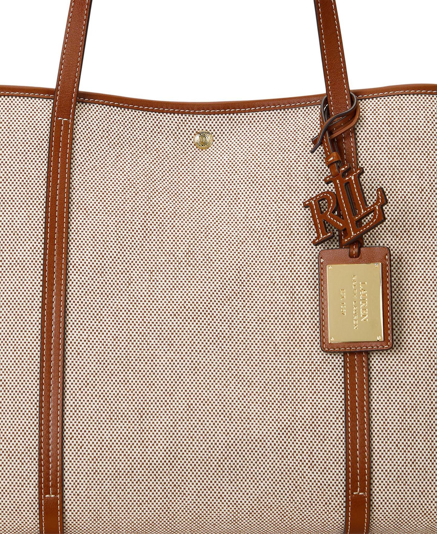 Lauren Ralph Lauren Canvas & Leather Emerie Extra Large Tote Bag - Lauren Tan