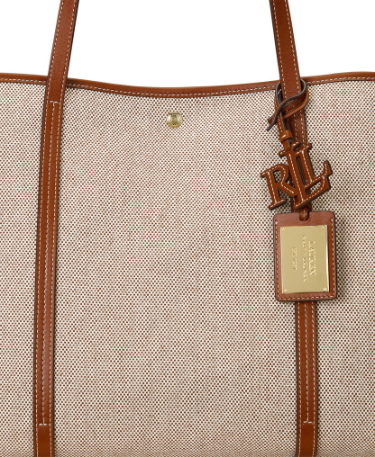 Lauren Ralph Lauren Canvas & Leather Emerie Extra Large Tote Bag - Lauren Tan