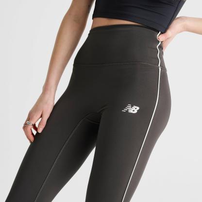 Women's New Balance Piped Training Leggings - Wash Black - view 5