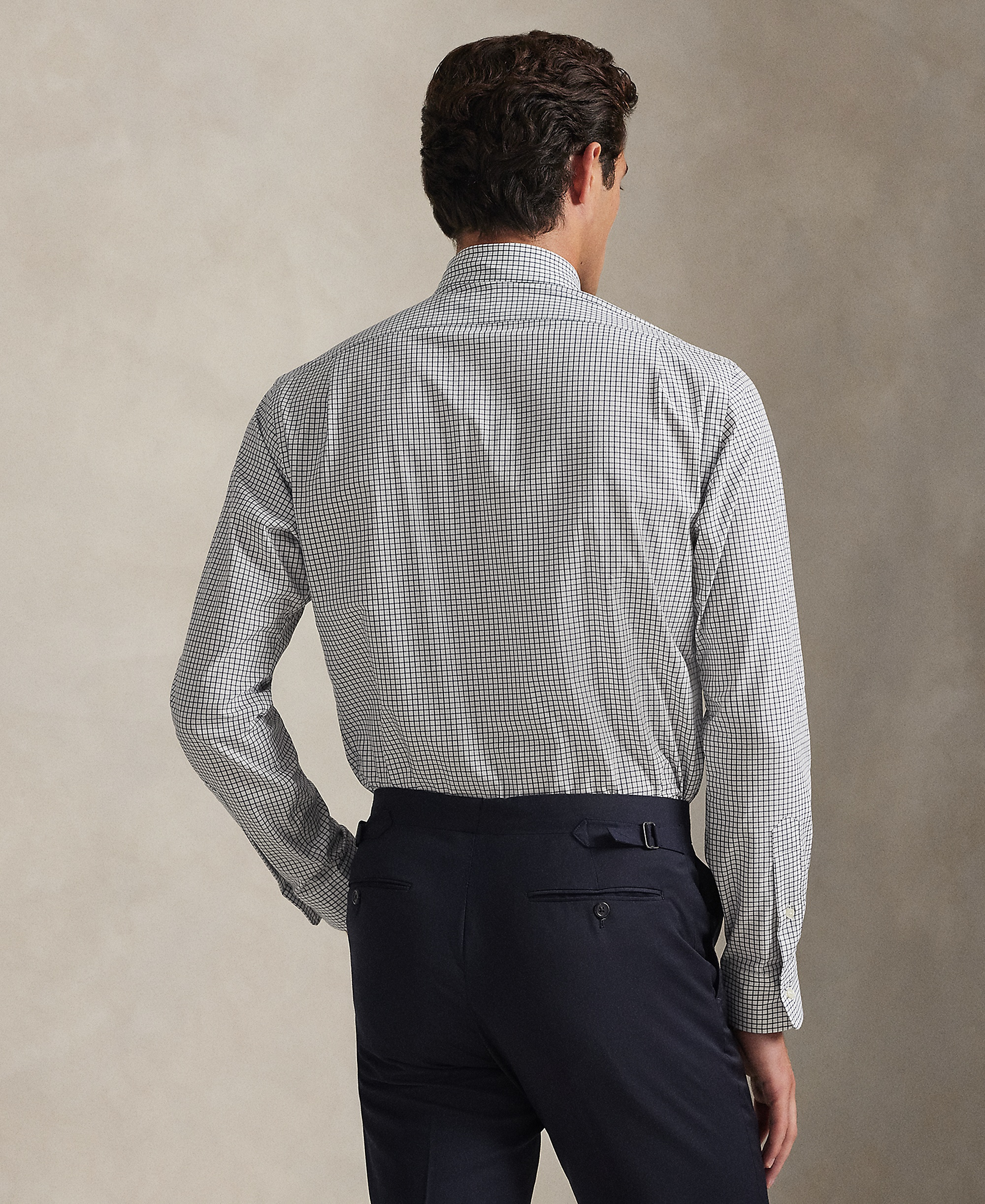 Polo Ralph Lauren Men's Classic-Fit Plaid Stretch Poplin Shirt - White/New Classic Navy