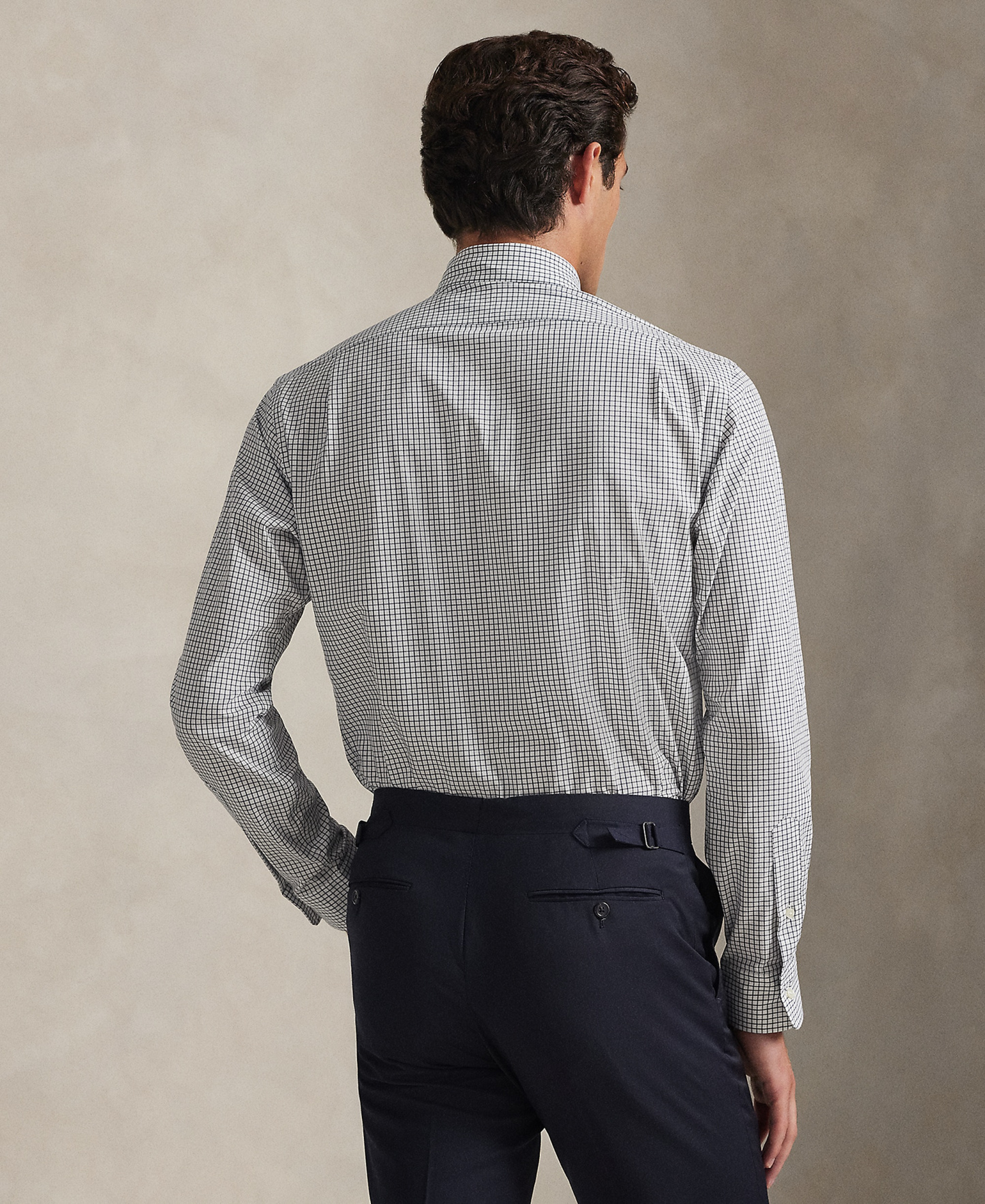 Polo Ralph Lauren Men's Classic-Fit Plaid Stretch Poplin Shirt - White/New Classic Navy