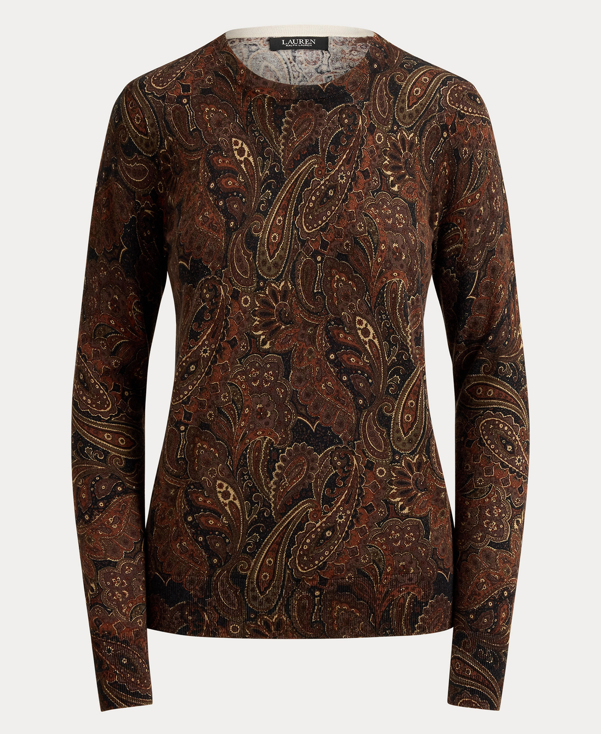 Lauren Ralph Lauren Women's Paisley Long-Sleeve Sweater - Black Multi