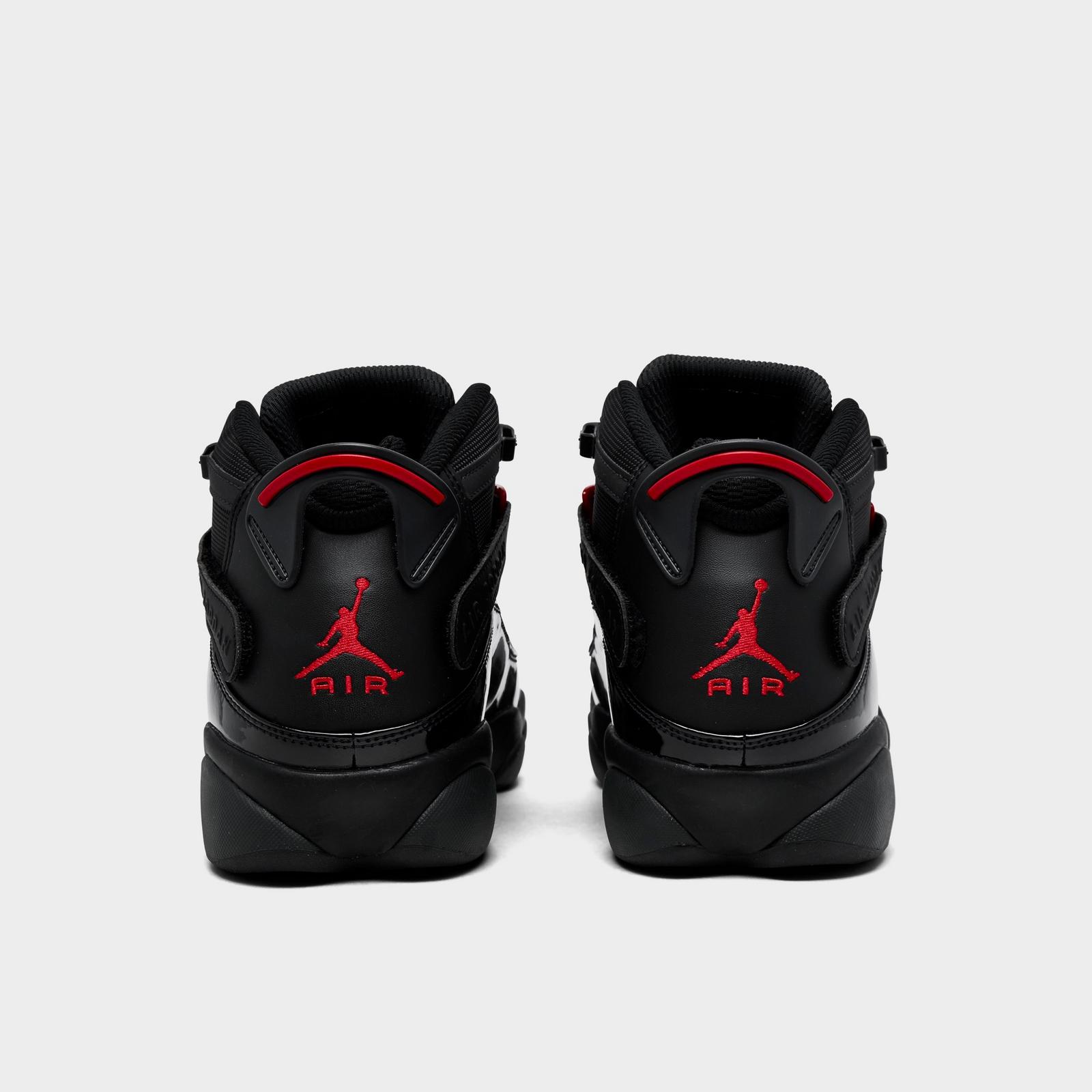 Men's Air Jordan 6 Rings Basketball Shoes - Black/Anthracite/Fire Red - view 4